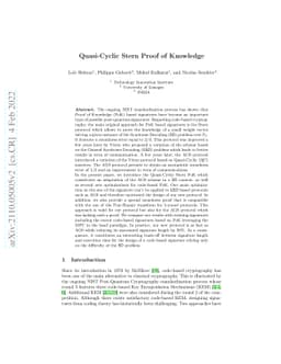 Quasi-Cyclic Stern Proof of Knowledge