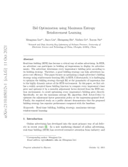 Bid Optimization using Maximum Entropy Reinforcement Learning