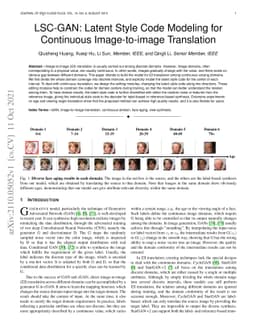 LSC-GAN: Latent Style Code Modeling for Continuous Image-to-image
  Translation