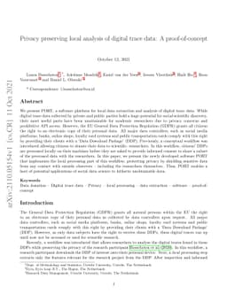 Privacy preserving local analysis of digital trace data: A
  proof-of-concept