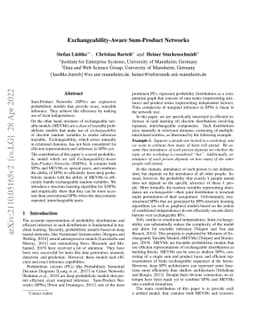 Exchangeability-Aware Sum-Product Networks