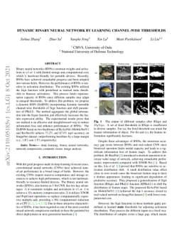 Dynamic Binary Neural Network by learning channel-wise thresholds