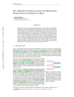 On a Benefit of Mask Language Modeling: Robustness to Simplicity Bias