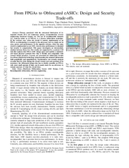 From FPGAs to Obfuscated eASICs: Design and Security Trade-offs