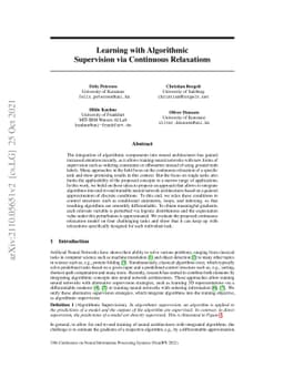 Learning with Algorithmic Supervision via Continuous Relaxations