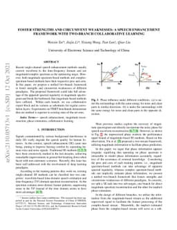 Foster Strengths and Circumvent Weaknesses: a Speech Enhancement
  Framework with Two-branch Collaborative Learning