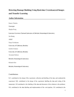 Detecting Damage Building Using Real-time Crowdsourced Images and
  Transfer Learning