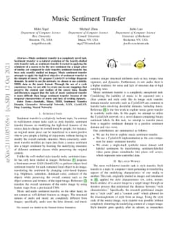 Music Sentiment Transfer