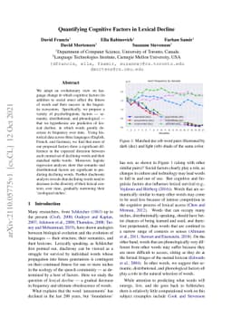Quantifying Cognitive Factors in Lexical Decline
