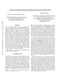 Couple Learning for semi-supervised sound event detection