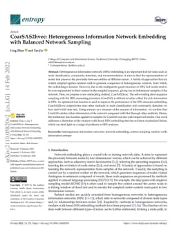 CoarSAS2hvec: Heterogeneous Information Network Embedding with Balanced
  Network Sampling