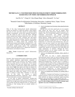 MetricGAN-U: Unsupervised speech enhancement/ dereverberation based only
  on noisy/ reverberated speech