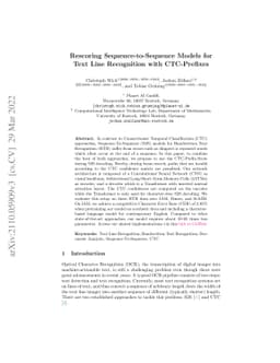 Rescoring Sequence-to-Sequence Models for Text Line Recognition with
  CTC-Prefixes