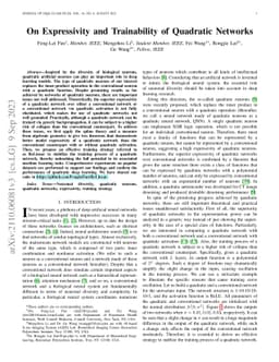 On Expressivity and Trainability of Quadratic Networks