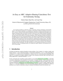 As Easy as ABC: Adaptive Binning Coincidence Test for Uniformity Testing
