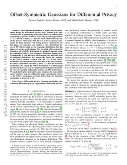 Offset-Symmetric Gaussians for Differential Privacy