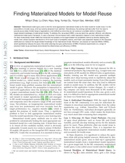 Finding Materialized Models for Model Reuse