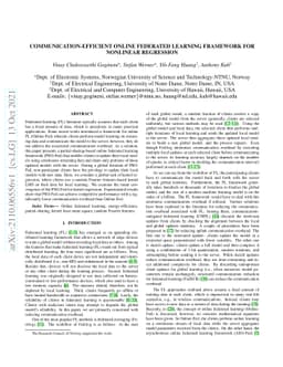 Communication-Efficient Online Federated Learning Framework for
  Nonlinear Regression