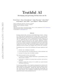 Truthful AI: Developing and governing AI that does not lie