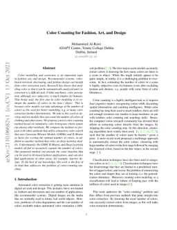 Color Counting for Fashion, Art, and Design