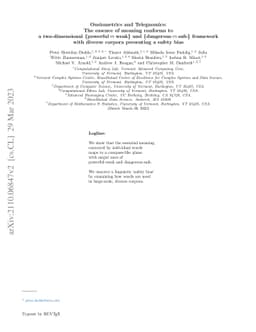 Ousiometrics and Telegnomics: The essence of meaning conforms to a
  two-dimensional powerful-weak and dangerous-safe framework with diverse
  corpora presenting a safety bias