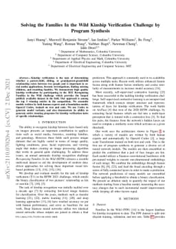 Solving the Families In the Wild Kinship Verification Challenge by
  Program Synthesis