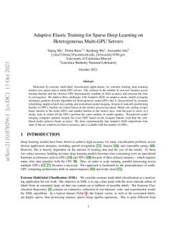 Adaptive Elastic Training for Sparse Deep Learning on Heterogeneous
  Multi-GPU Servers