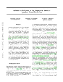 Variance Minimization in the Wasserstein Space for Invariant Causal
  Prediction