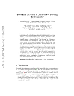 Fast Hand Detection in Collaborative Learning Environments