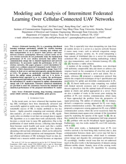 Modeling and Analysis of Intermittent Federated Learning Over
  Cellular-Connected UAV Networks