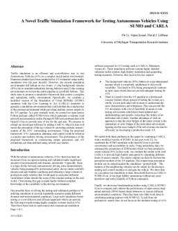 A Novel Traffic Simulation Framework for Testing Autonomous Vehicles
  Using SUMO and CARLA