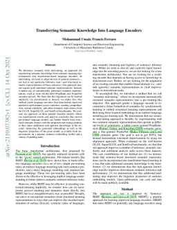 Transferring Semantic Knowledge Into Language Encoders