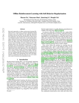 Offline Reinforcement Learning with Soft Behavior Regularization