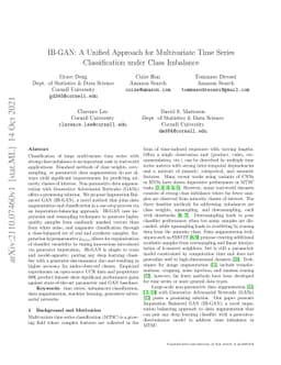 IB-GAN: A Unified Approach for Multivariate Time Series Classification
  under Class Imbalance