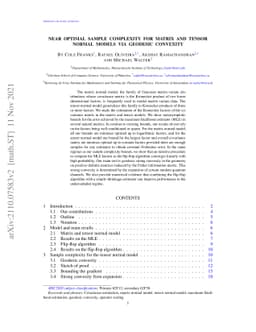 Near optimal sample complexity for matrix and tensor normal models via
  geodesic convexity