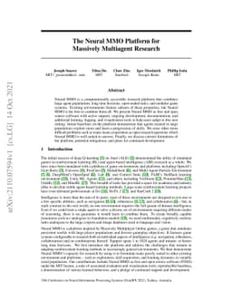The Neural MMO Platform for Massively Multiagent Research