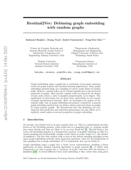 Residual2Vec: Debiasing graph embedding with random graphs