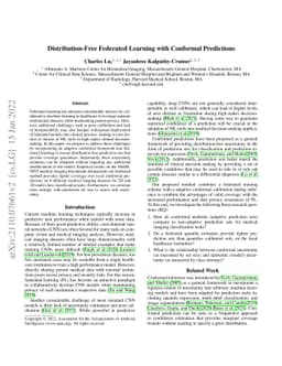Distribution-Free Federated Learning with Conformal Predictions