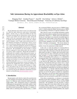 Safe Autonomous Racing via Approximate Reachability on Ego-vision