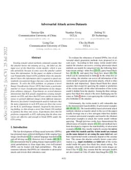 Adversarial Attack across Datasets