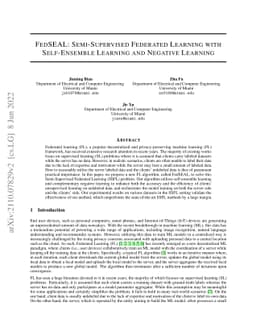 FedSEAL: Semi-Supervised Federated Learning with Self-Ensemble Learning
  and Negative Learning