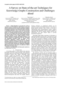 A Survey on State-of-the-art Techniques for Knowledge Graphs
  Construction and Challenges ahead