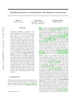 Identifying Incorrect Classifications with Balanced Uncertainty
