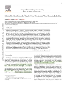 Reliable Shot Identification for Complex Event Detection via
  Visual-Semantic Embedding