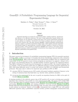 GaussED: A Probabilistic Programming Language for Sequential
  Experimental Design