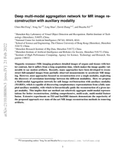 Deep multi-modal aggregation network for MR image reconstruction with
  auxiliary modality
