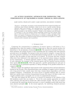 An active learning approach for improving the performance of equilibrium
  based chemical simulations