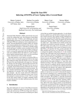 Hand Me Your PIN! Inferring ATM PINs of Users Typing with a Covered Hand