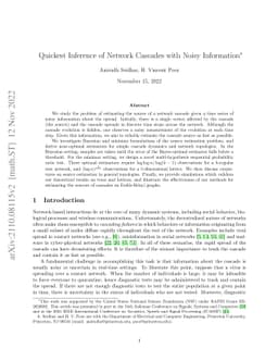 Quickest Inference of Network Cascades with Noisy Information
