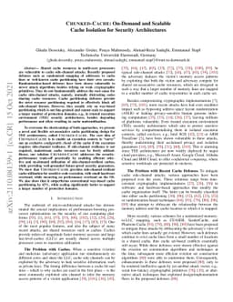 Chunked-Cache: On-Demand and Scalable Cache Isolation for Security
  Architectures